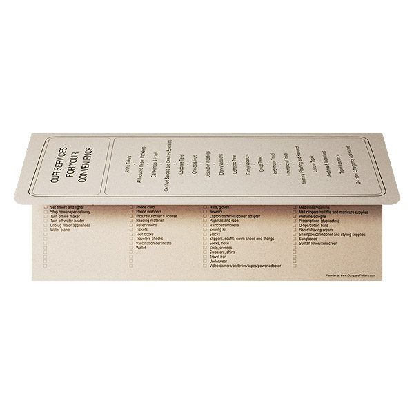 5 Star Travel Vacation Documents Folder (Back Open View)