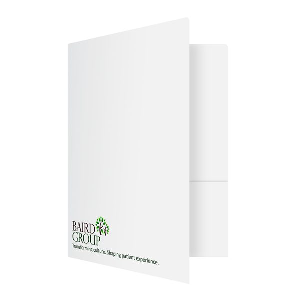 Health Care Presentation Folders for Baird Group (Front Open View)