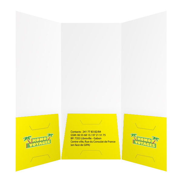 Folder Design: 3-Pocket Travel Document Folders for Komo Voyages