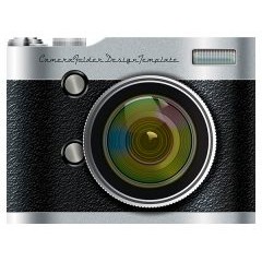Camera Pocket Folder Design Template (Front View)