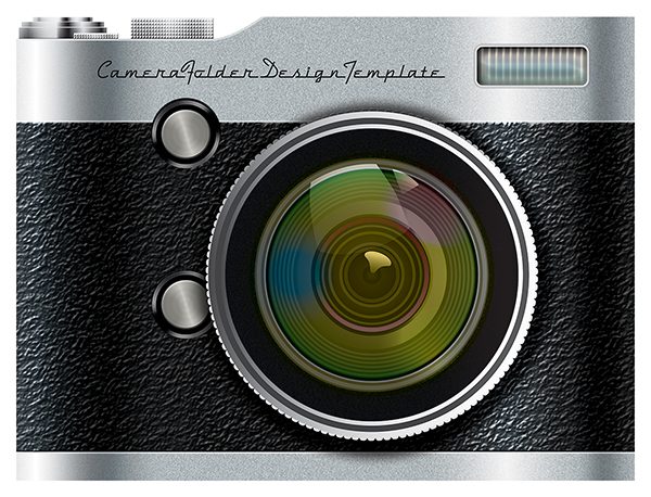 Camera Pocket Folder Design Template (Front View)