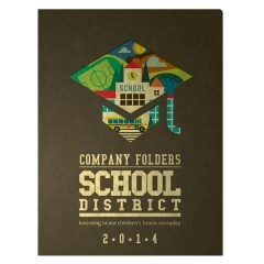 School District Illustrated Folder Template (Front View)