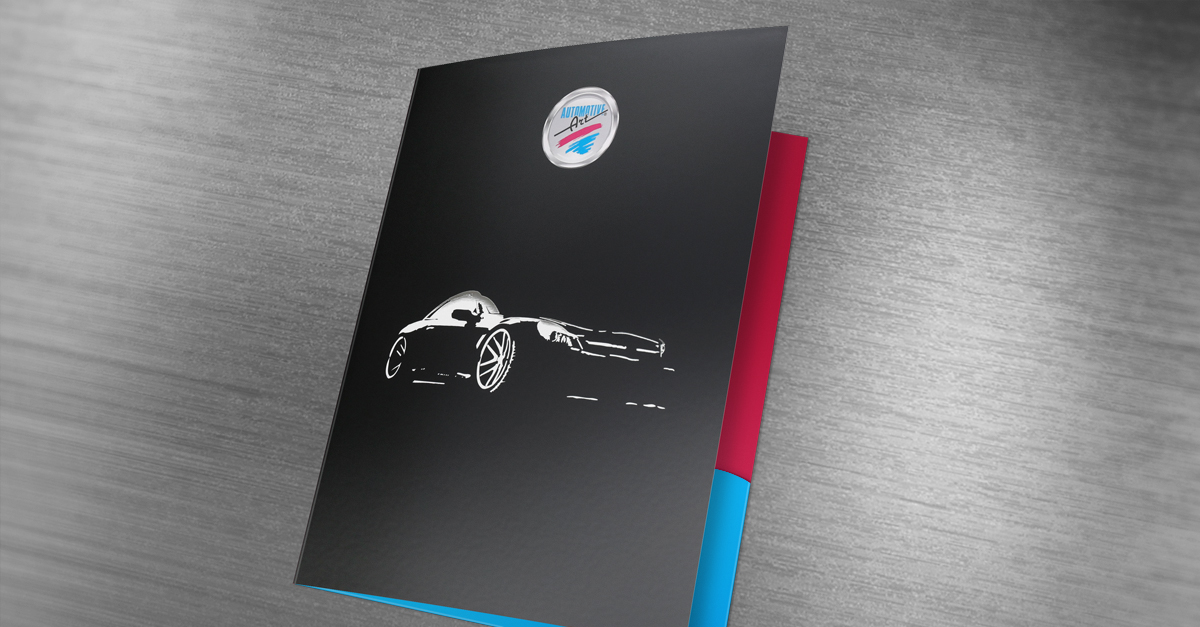 Automotive Art Two Pocket Folder Design