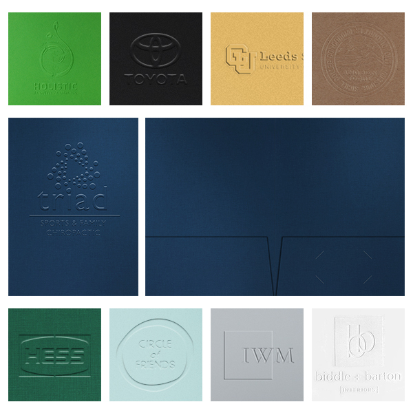 Custom Embossed Presentation Folders with Logo from 53¢