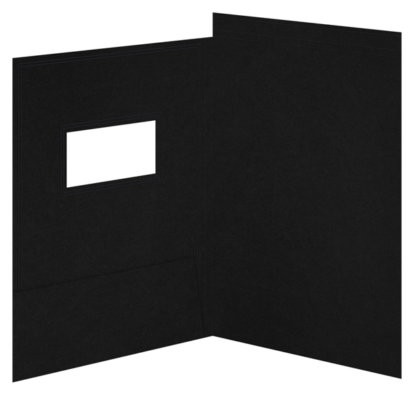 Left Pocket Presentation Folder w/ Window & Fold Down Tab