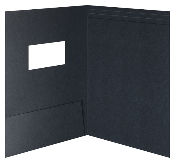 Left Pocket Presentation Folder w/ Window & Fold Down Tab