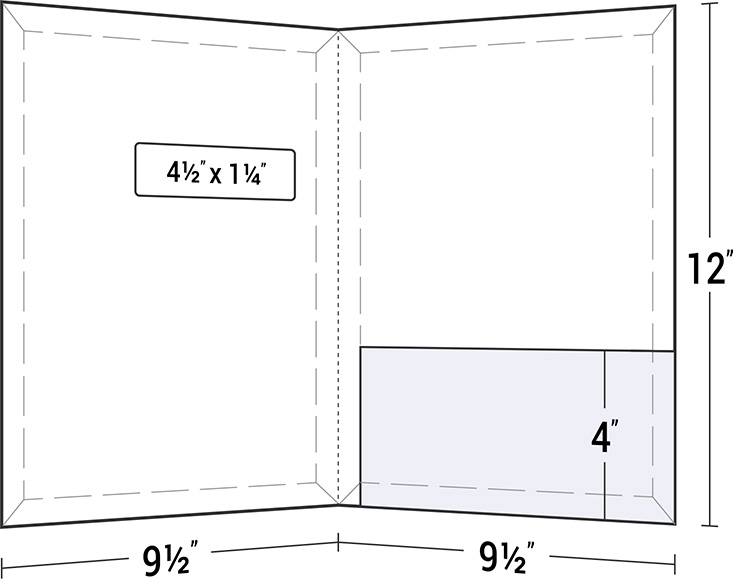 Custom Printed Right Pocket Expandable Folder with Center Left 4 1/2