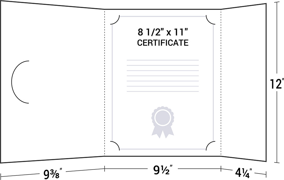 A4 Standard Landscape Certificate Folder PLUS SIZE- Empty